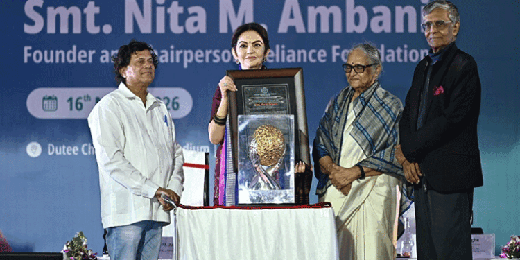 ନିତା ଅମ୍ବାନୀଙ୍କୁ ସମ୍ମାନଜନକ କିସ୍‍ ହ୍ୟୁମାନିଟାରିଆନ୍‍ ସମ୍ମାନ-୨୦୨୫